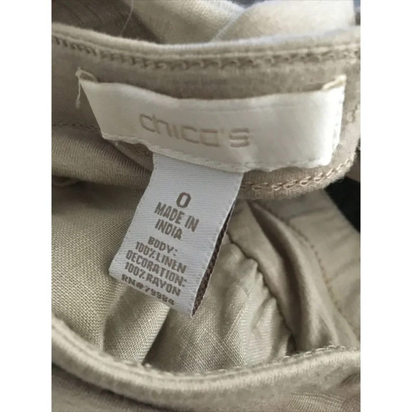 Chico’s Women's Tan Boho Fringed Banded size 0 - Picture 4 of 4